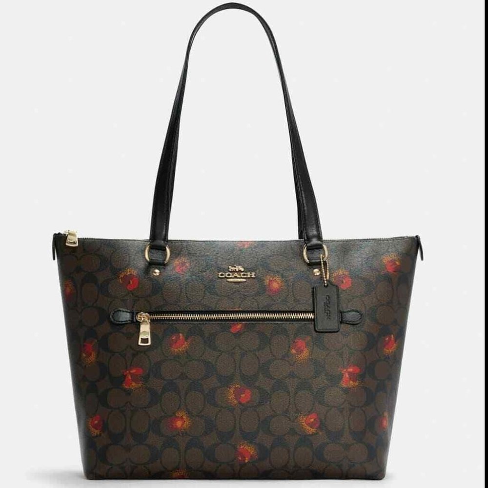 NWT Coach C5803 Gallery Tote In Signature Canvas With Pop Floral Print